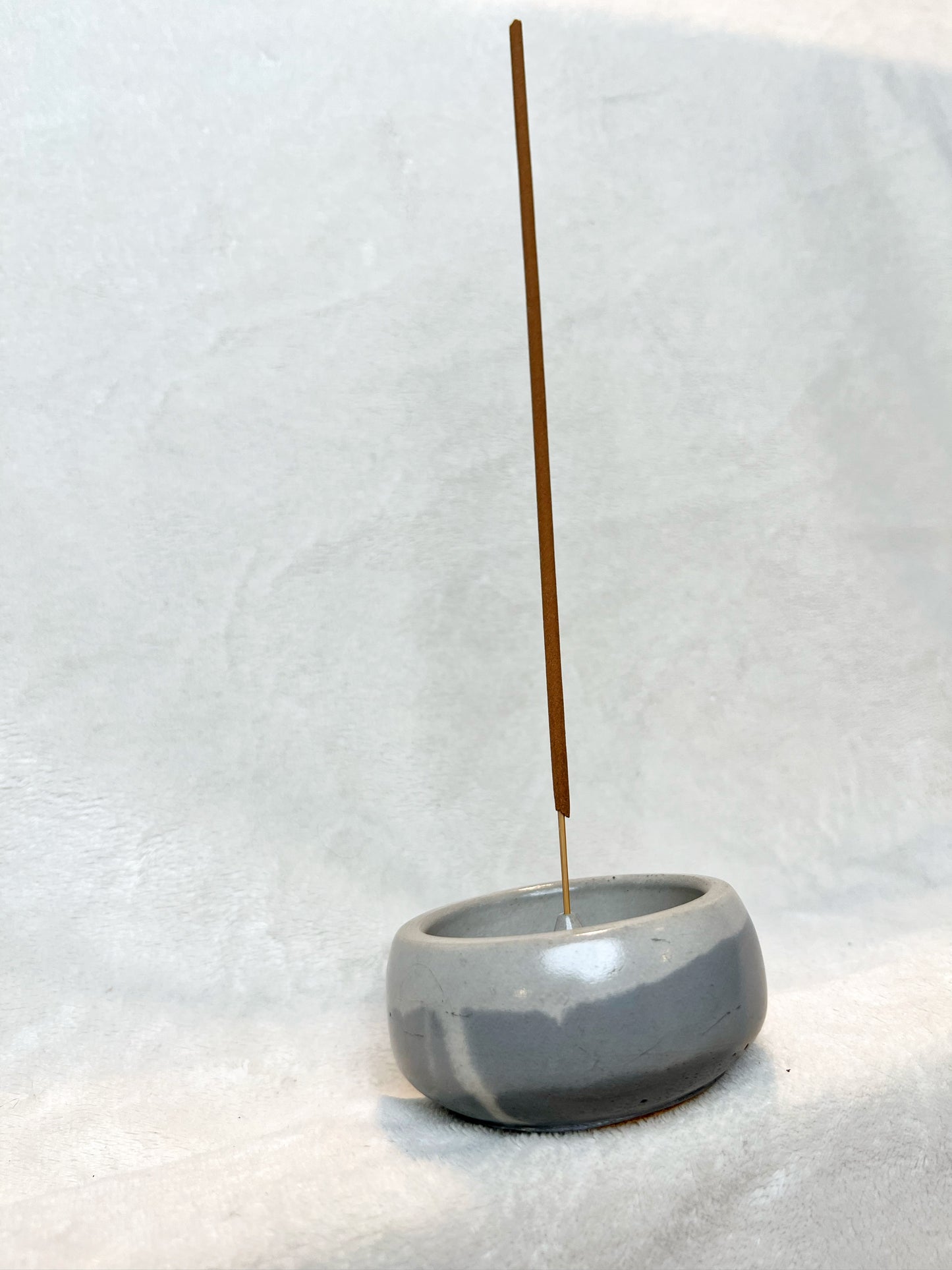 Round Concrete Incense Holder