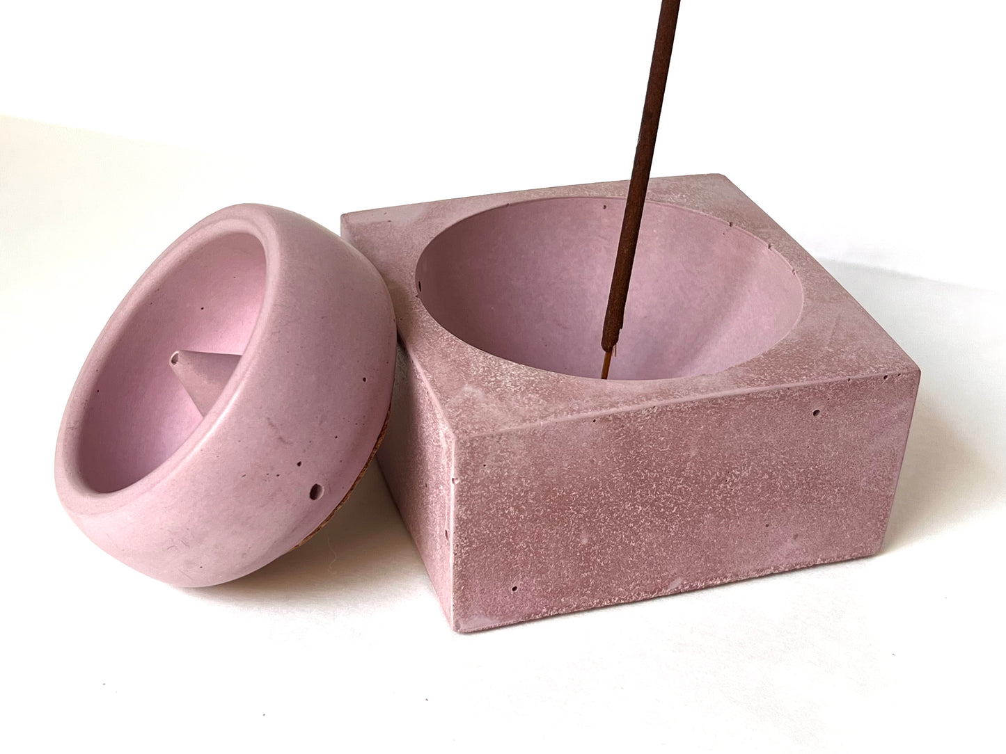 Round Concrete Incense Holder