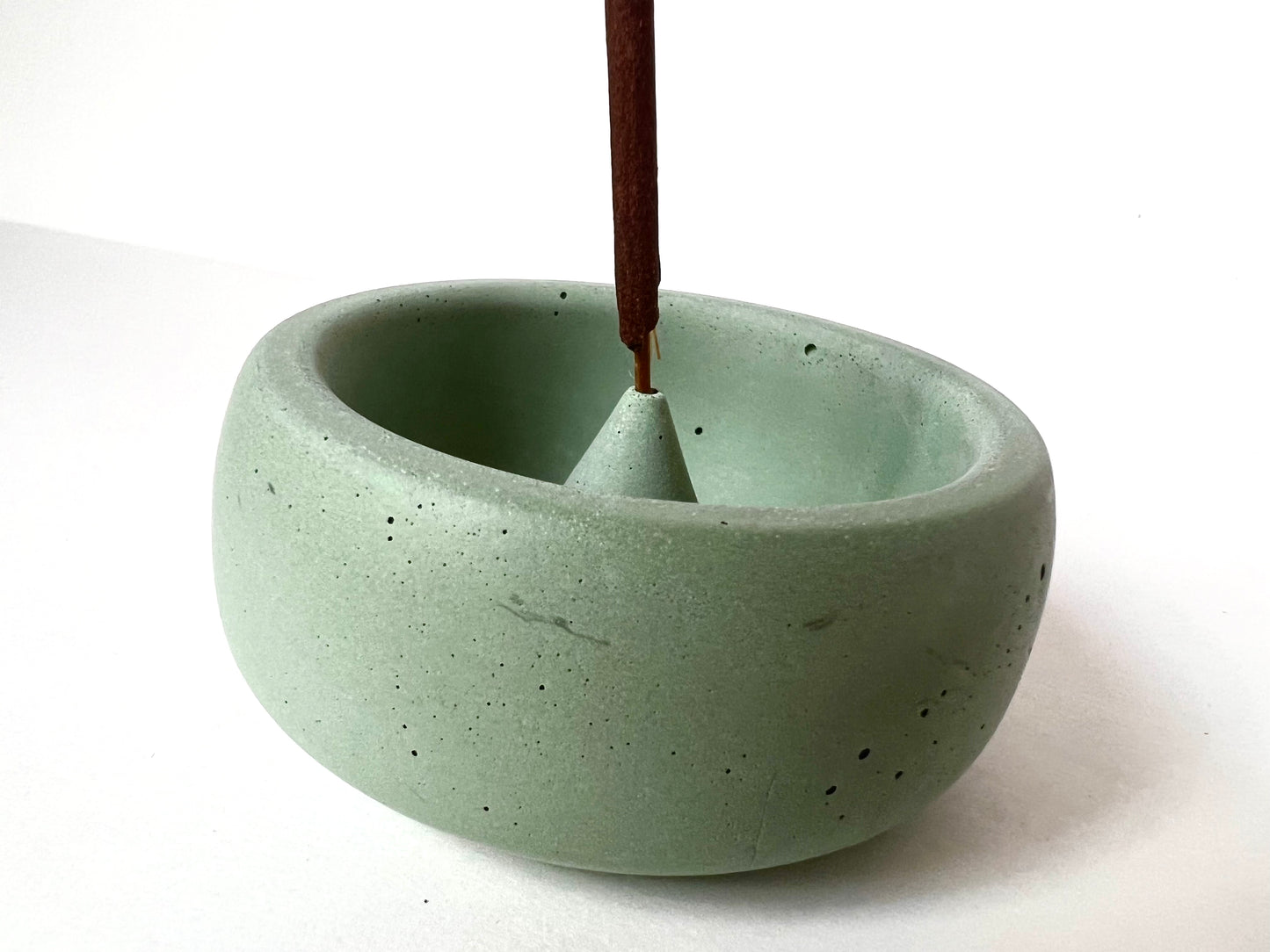 Round Concrete Incense Holder