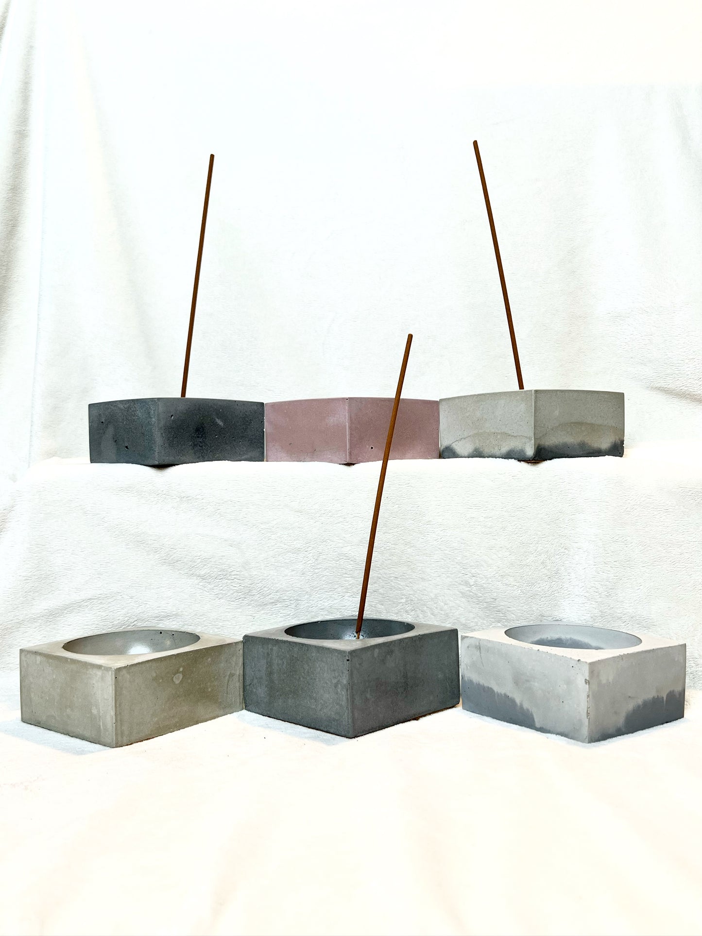 Square Concrete Incense Holder